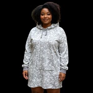 Simply‎ Vera Wang Super Soft Hooded Sleep Shirt With Front Pocket Size L #267